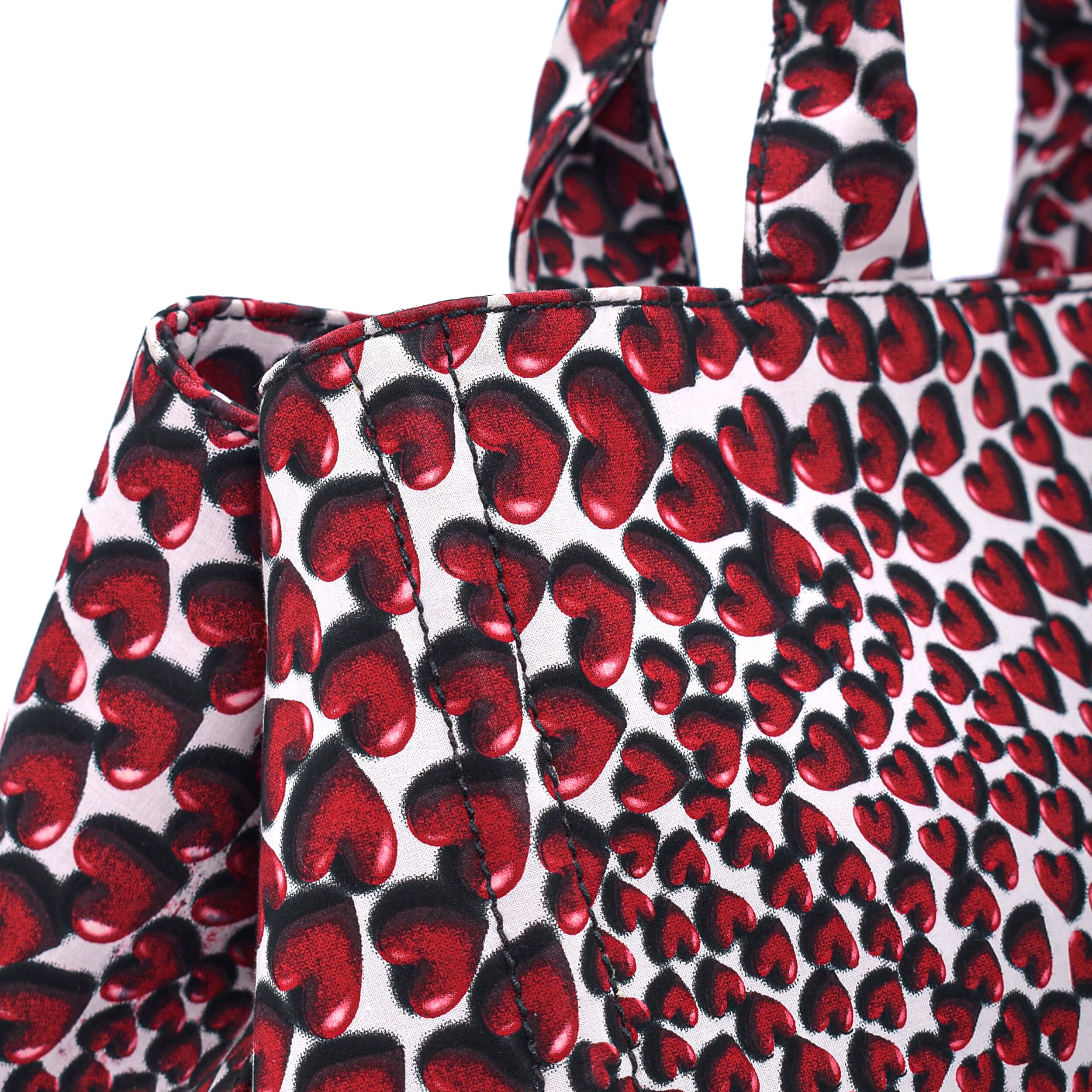 Prada - Black Heart Print Tote Bag